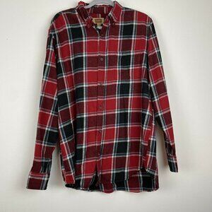 Foundry Flannel Red Blue Plaid Long Sleeve Shirt LT